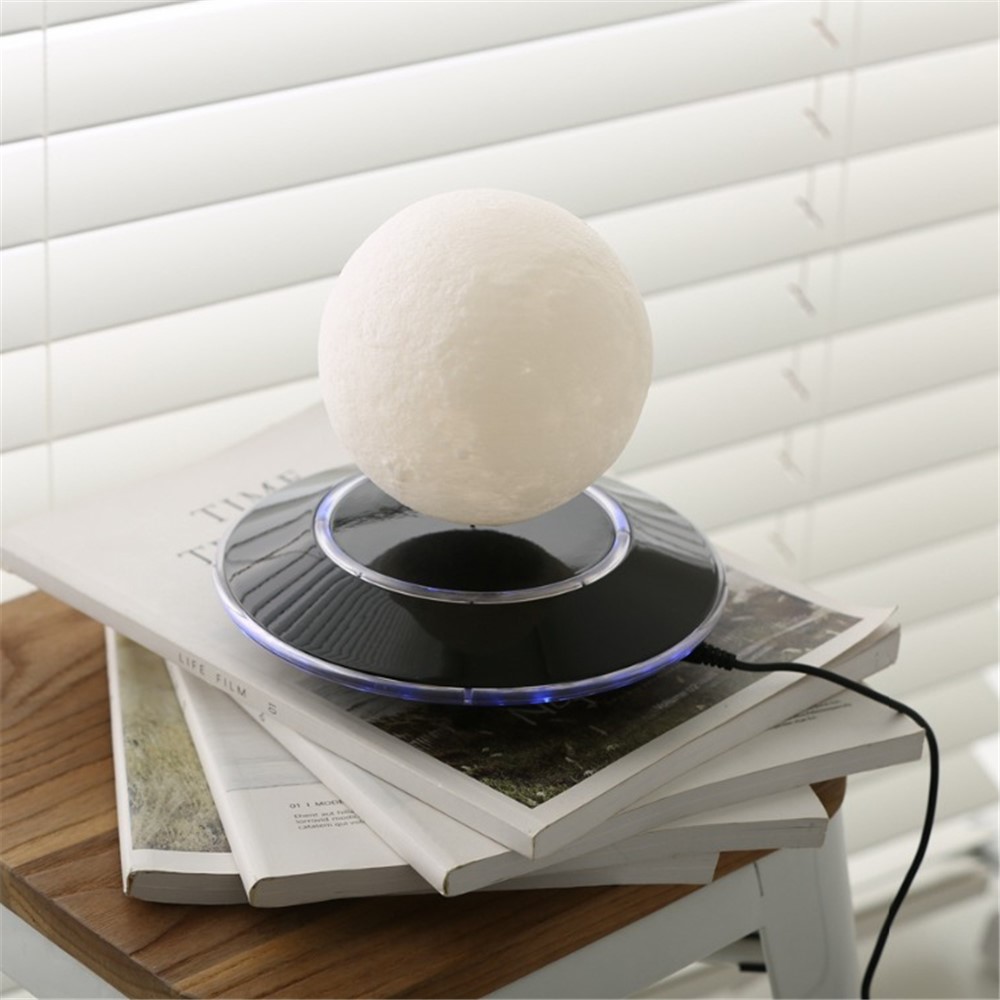 3D-Druckmagnetische Schwimmende Levitation Mondlampe LED Nachtlicht Geschenk Wireless Netzteil - EU-Stecker-10