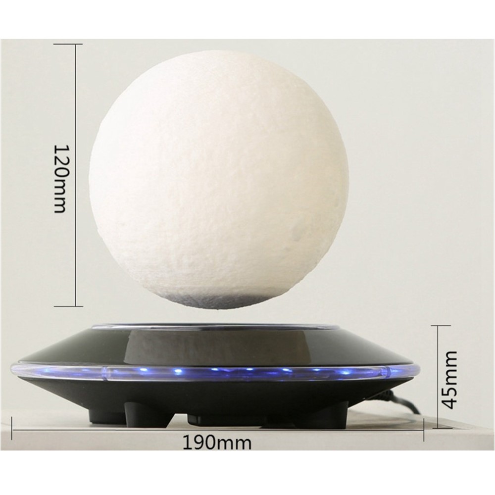 3D-Druckmagnetische Schwimmende Levitation Mondlampe LED Nachtlicht Geschenk Wireless Netzteil - EU-Stecker-7