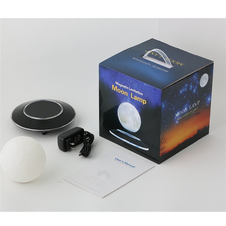 Magnetschwebender 3D-Druck Schwebende Mondlampe LED Nachtlicht Geschenk Kreatives Zuhause Licht - US-Stecker-12