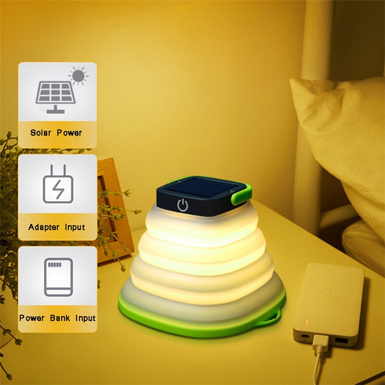 Zusammenklappbares Solarlicht Tragbares Outdoor-USB-wiederaufladbares Campinglicht-4