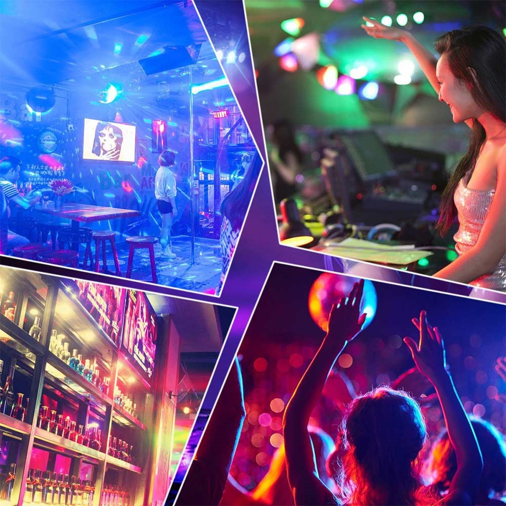 YOUOKLIGHT 7 Moules Lumineux LED RGB Tournant DJ Disco Party Ball - Prise Européenne-11