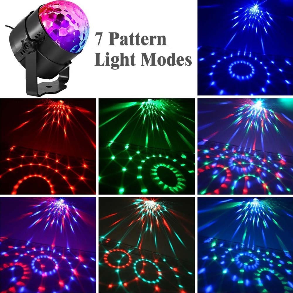 YOUOKLIGHT 7 Moules Lumineux LED RGB Tournant DJ Disco Party Ball - Prise Européenne-2