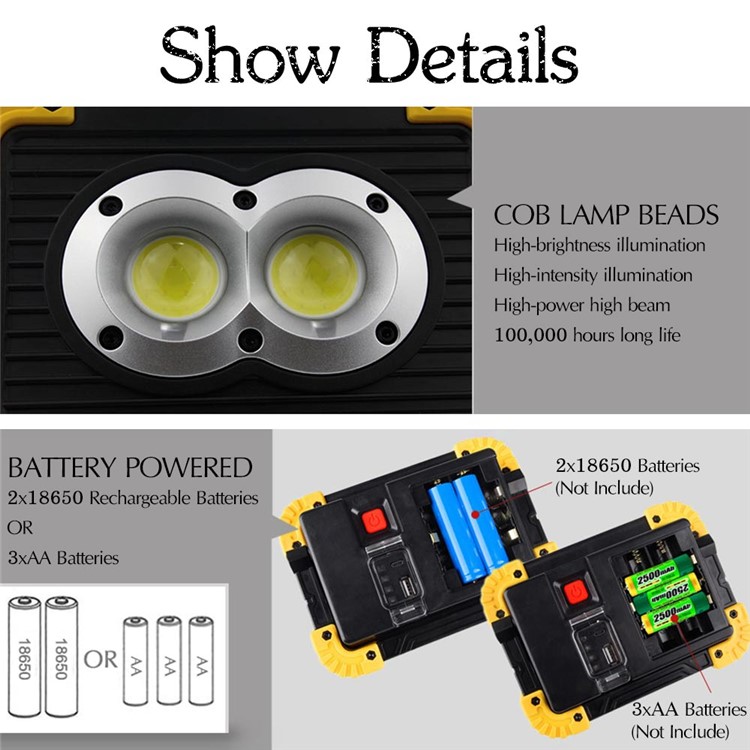 YOUOKLIGHT YK0960 20W Lampe De Travail À LED Portable Lampe De Secours À LED Étanche-5