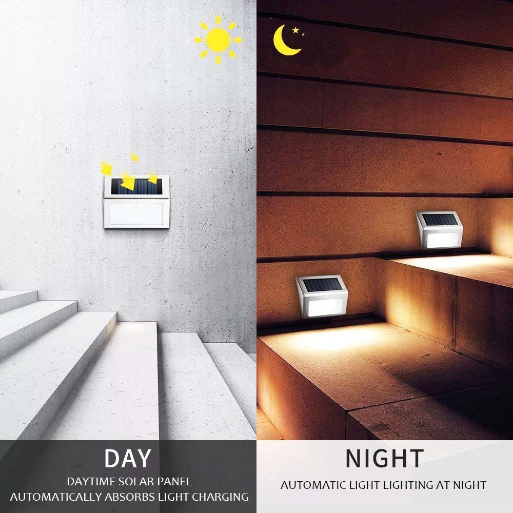 2pcs / Set YOUOKLIGHT YK6411 Blanc Chaud LED Lumière Solaire Escaliers-11