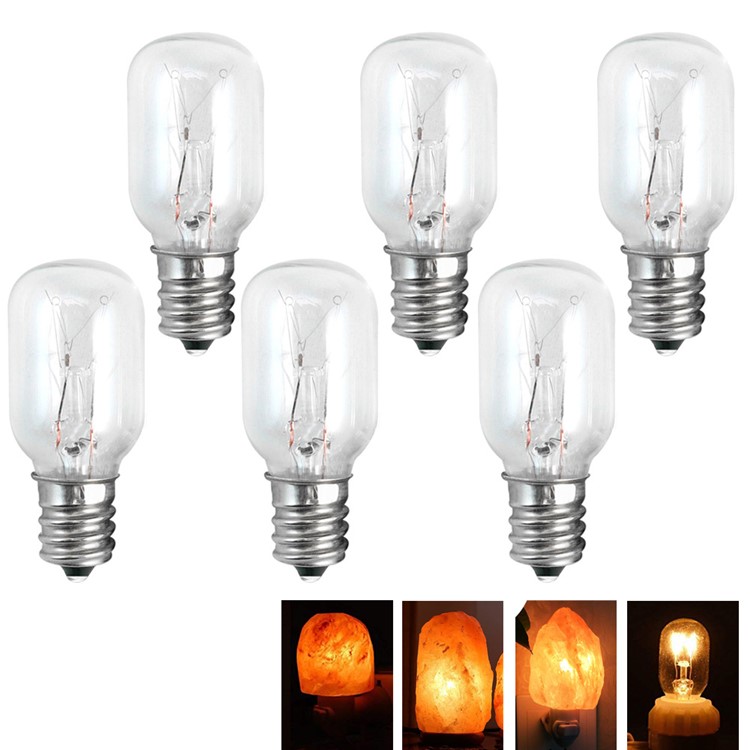 YOUOKLIGHT 6Pcs/Pack Salt Lamp Light Bulbs 15W E12 Socket Long Lasting