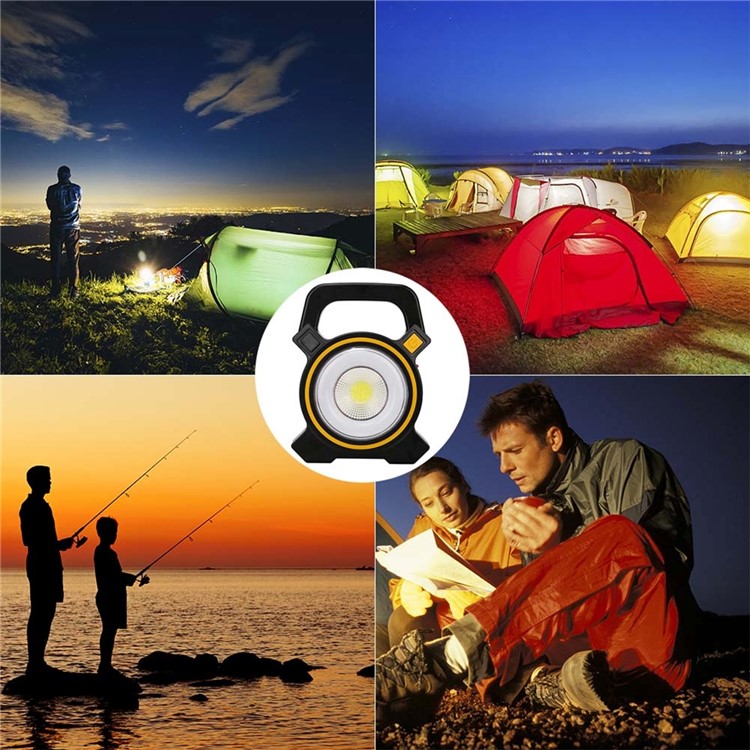 W815-1 Lanterna Ricaricabile COB + Torcia A LED A Luce Solare 2 Modalità Di Luce Esterna Da Campeggio Mobile Power Bank --7