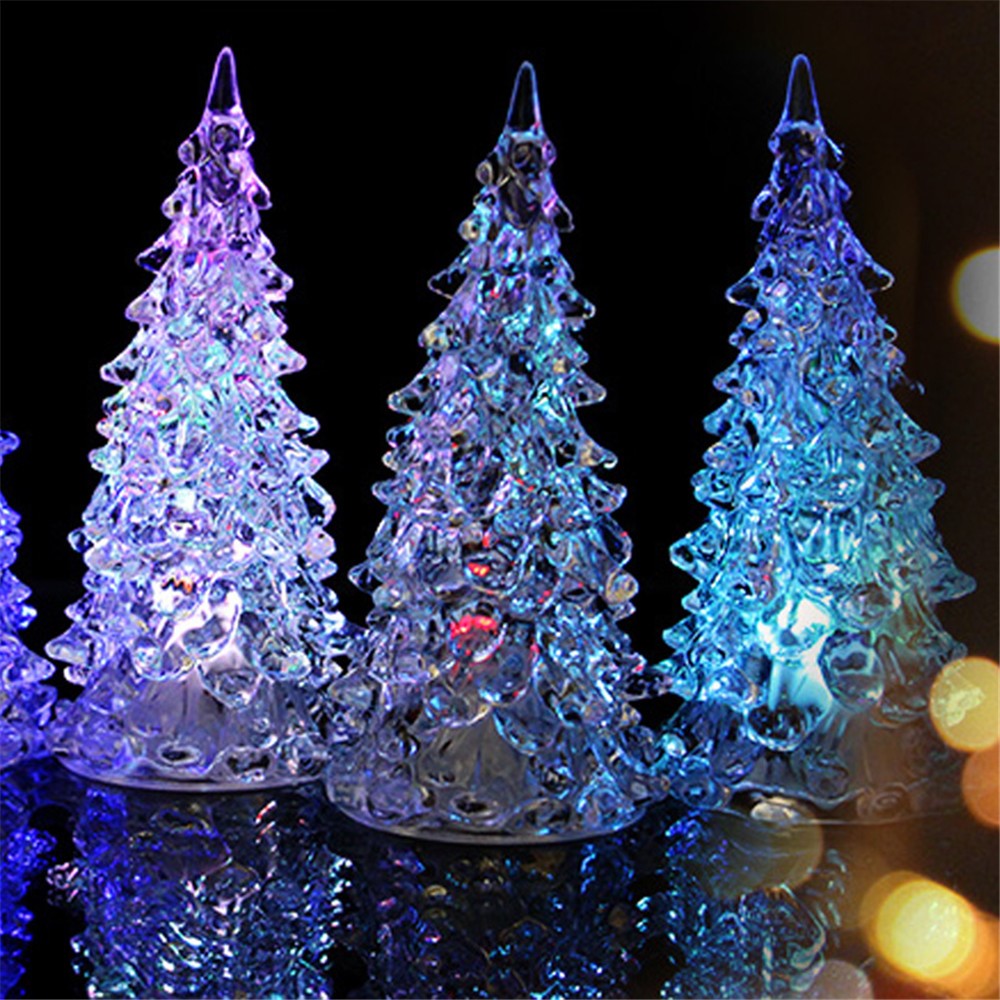 Acrylic Christmas LED Colorful Crystal Flash Night Light-2