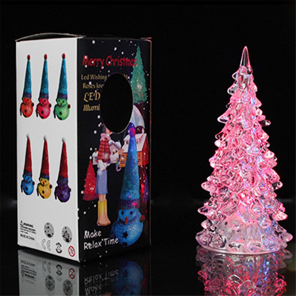 Acrylic Christmas LED Colorful Crystal Flash Night Light-4