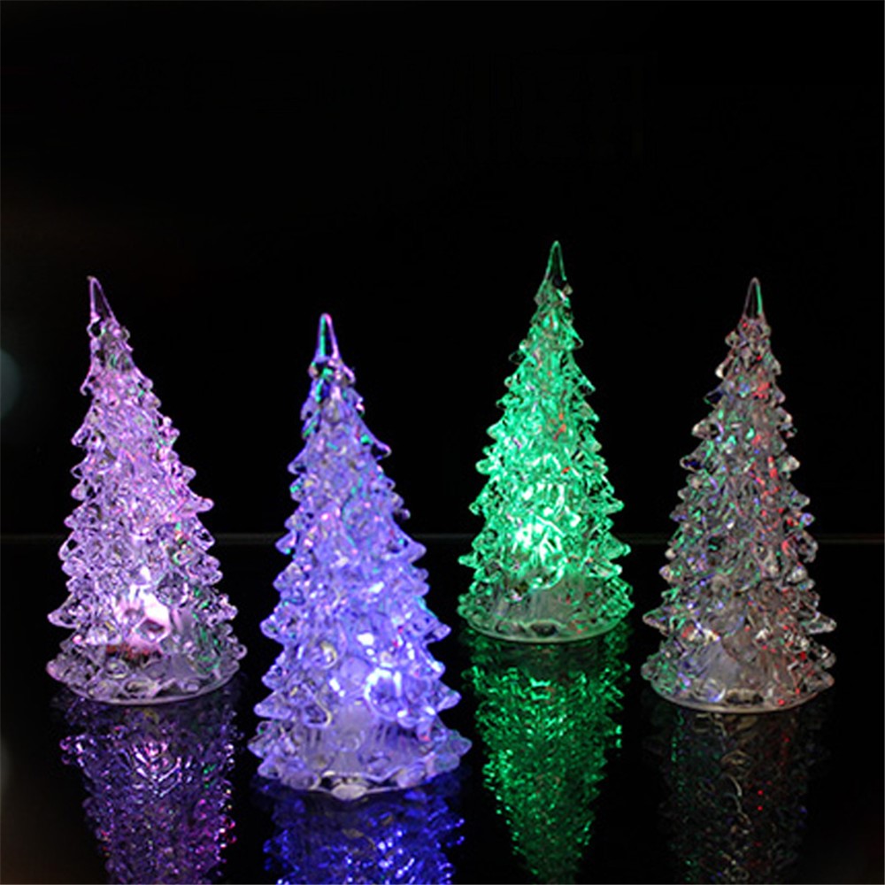 Acrylic Christmas LED Colorful Crystal Flash Night Light-5