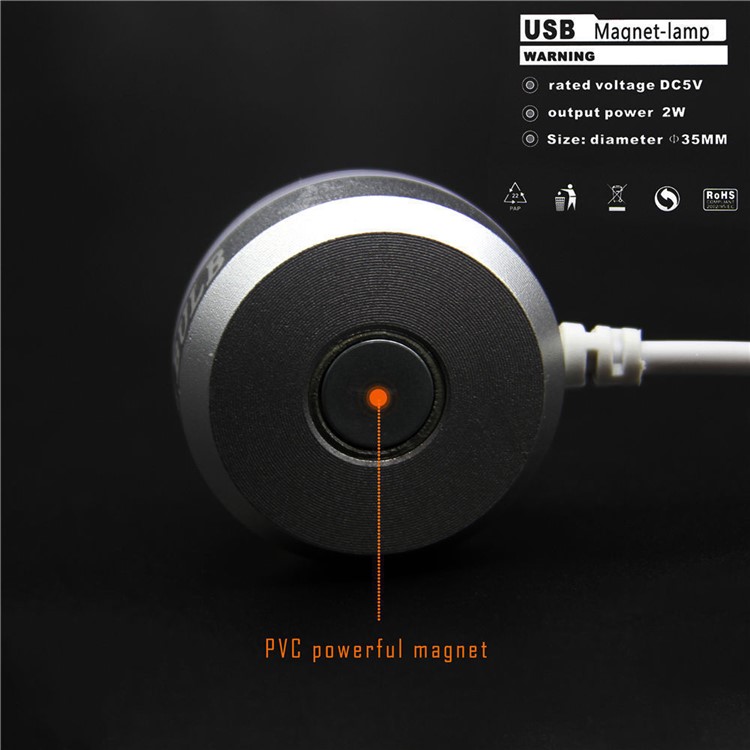 2W Mini USB LED Desk Light Night Lamp with Powerful Magnetic Adsorption - Warm White-6
