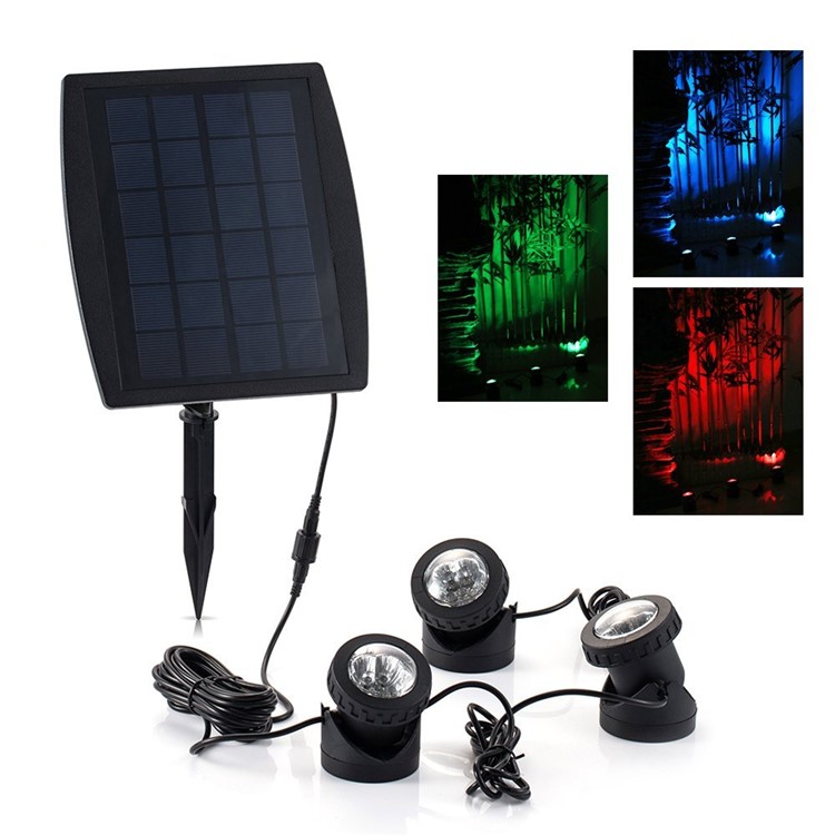 Faretto solare led da esterno a luce diurna con 3 lampade per ... Faretto solare da esterno