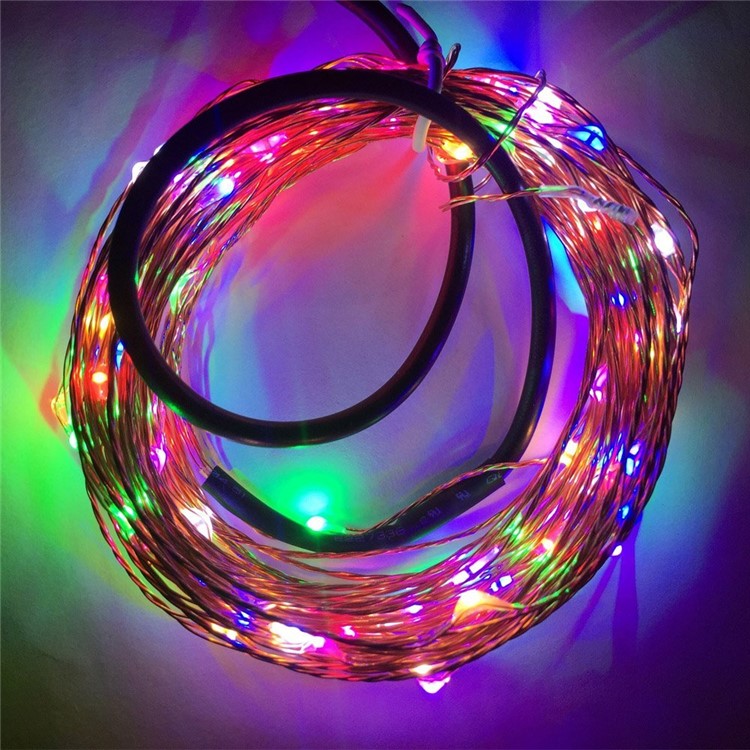 10M 100-LED de quatro cores Dimmable luzes LED String Luzes de cobre do fio com controle remoto IR - US Plug-4