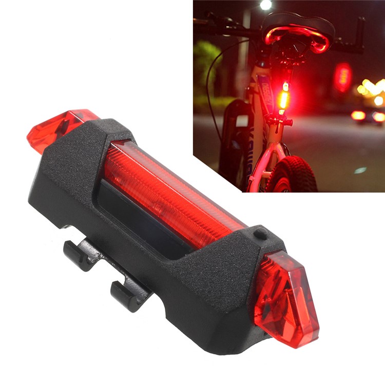 15lm High Brightness Rechargeable 4 Lightning Modes Bicycle Tail Light AQY-093 - Red