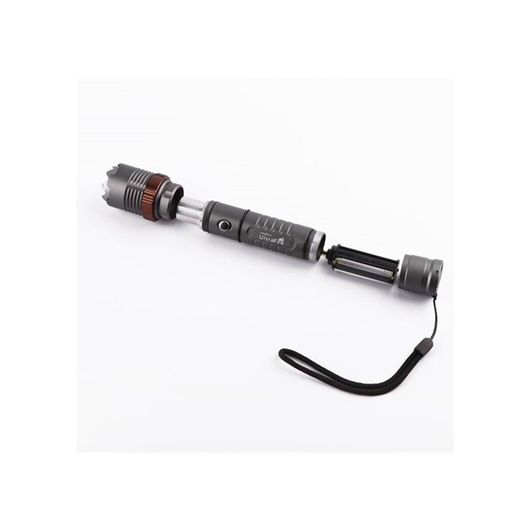 Adjustable Focus CREE XM-L T6 2000 Lumens LED Light Flashlight Torch Lantern - Grey-4