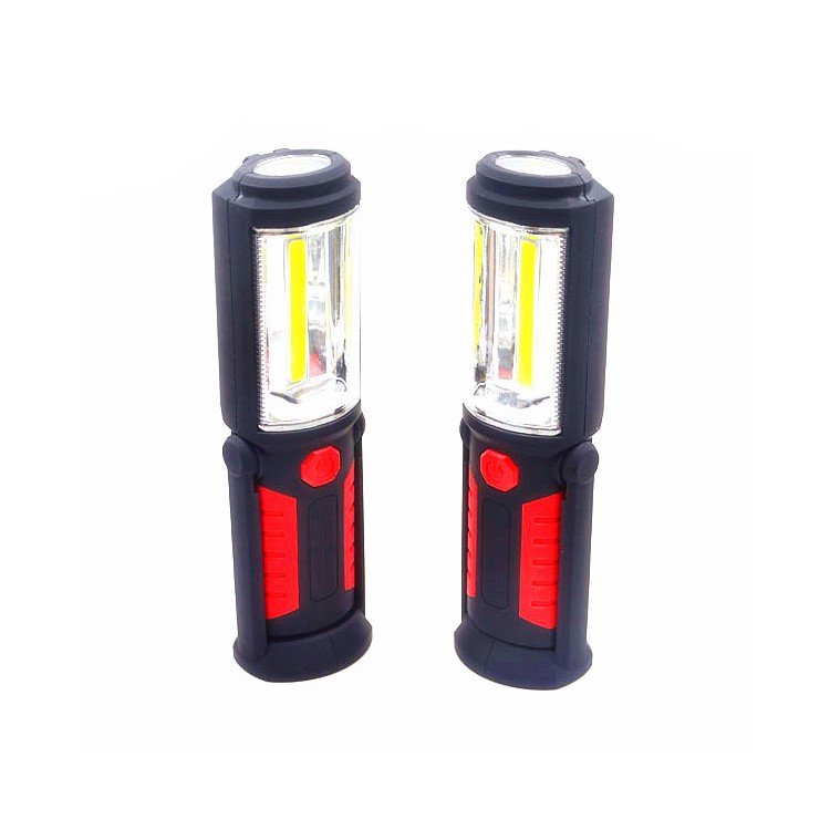 2Pcs COB LED Magnetic Stand Hook Car Inspection Work Lights Outdoor Flashlights-1