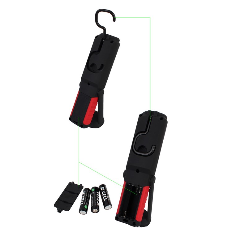 2Pcs COB LED Magnetic Stand Hook Car Inspection Work Lights Outdoor Flashlights-4