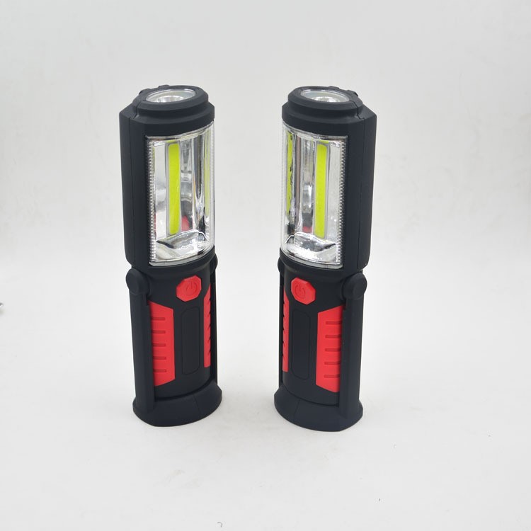 2Pcs COB LED Magnetic Stand Hook Car Inspection Work Lights Outdoor Flashlights-5