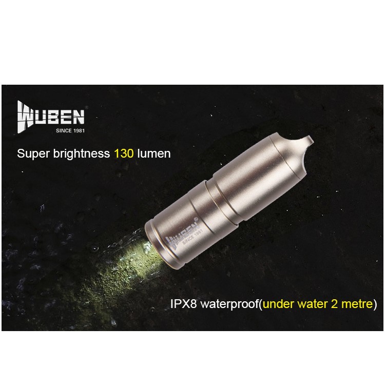 WUBEN G344 Necklace Design Mini Flashlight Rechargeable Waterproof Torch - Desert Yellow-1