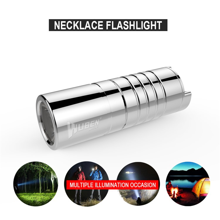 WUBEN G339 Mini Stainless Steel Rechargeable LED Necklace Flashlight-1