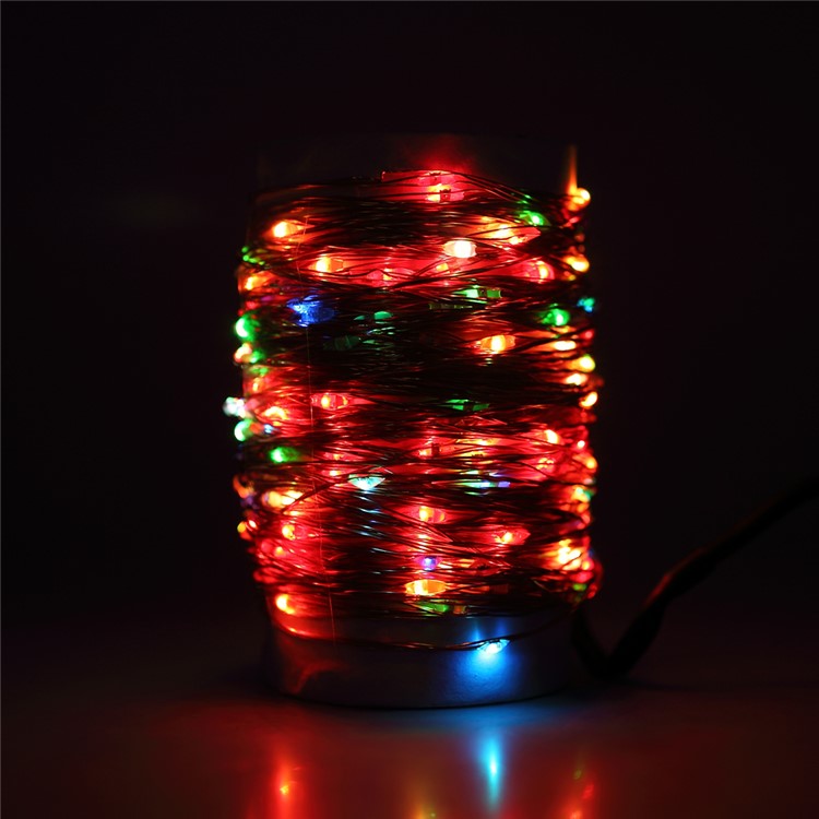 Dimmable 7-color LED String Lights 100-LED 10m with Remote Controller - US Plug-21