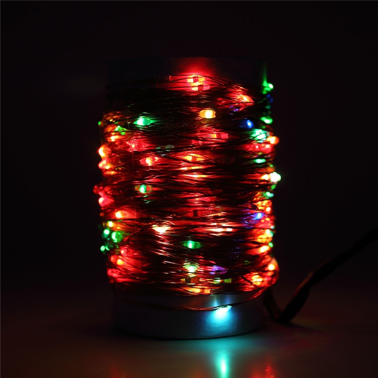 Dimmable 7-color LED String Lights 100-LED 10m with Remote Controller - US Plug-24