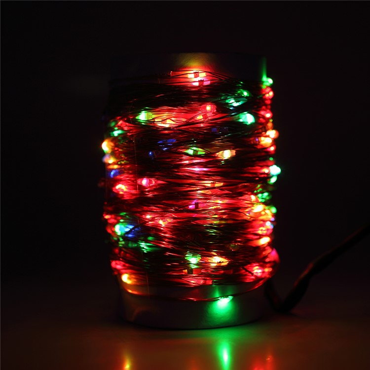 Dimmable 7-color LED String Lights 100-LED 10m with Remote Controller - US Plug-26
