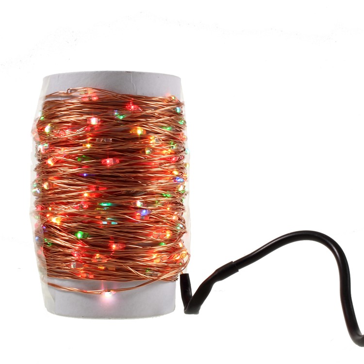 Dimmable 7-color LED String Lights 100-LED 10m with Remote Controller - US Plug-3