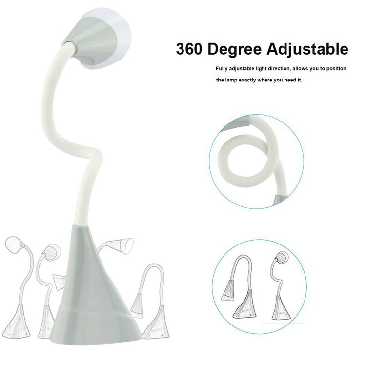Portable Dimmable LED Desk Reading Lamp Adjustable Goose Neck Light-3