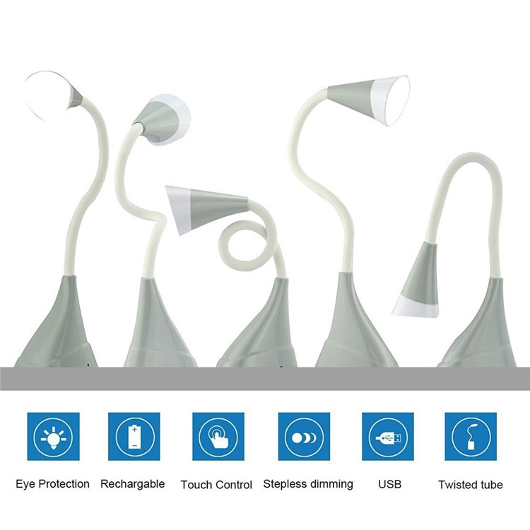 Portable Dimmable LED Desk Reading Lamp Adjustable Goose Neck Light-7