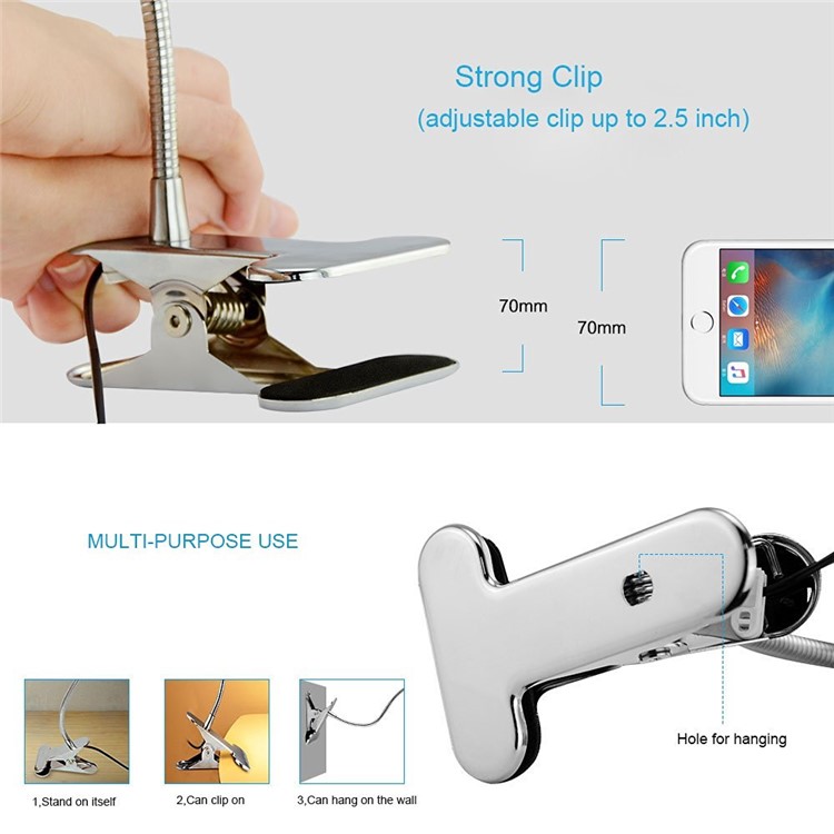 Anpress Dimmable Eye-Care LED Desk Lamp Energy Efficient Table Lamp with Flexible Gooseneck-7