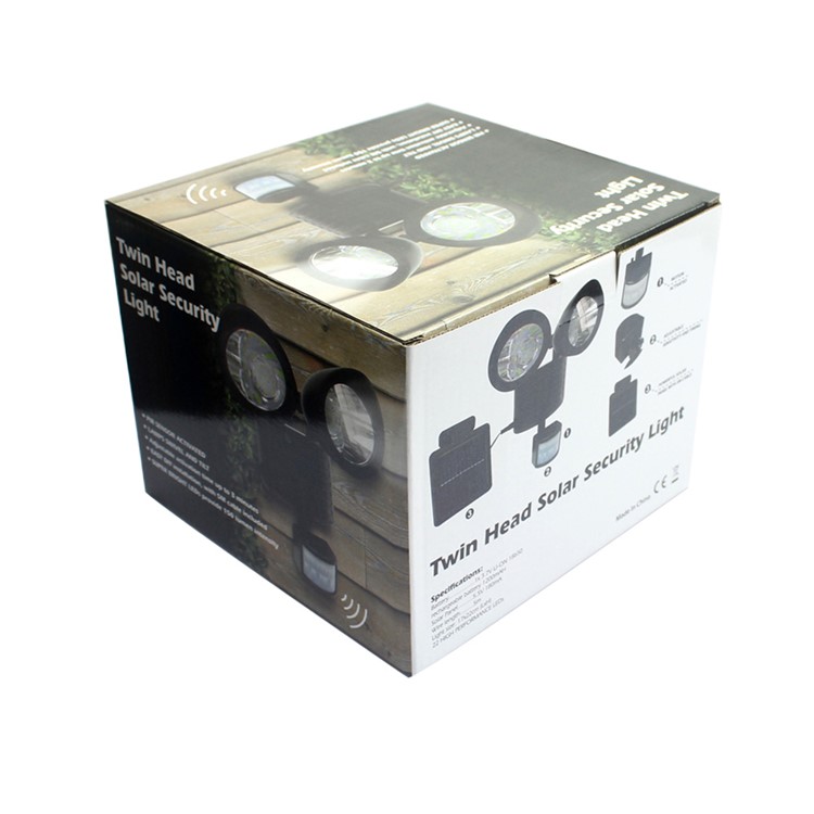 Dual Head 22 LED Solar Powered Motion Sensor PIR Security Light A56 - Black-17
