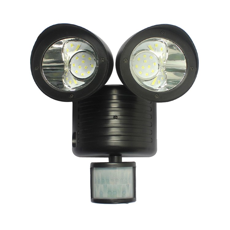 Dual Head 22 LED Solar Powered Motion Sensor PIR Security Light A56 - Black-3