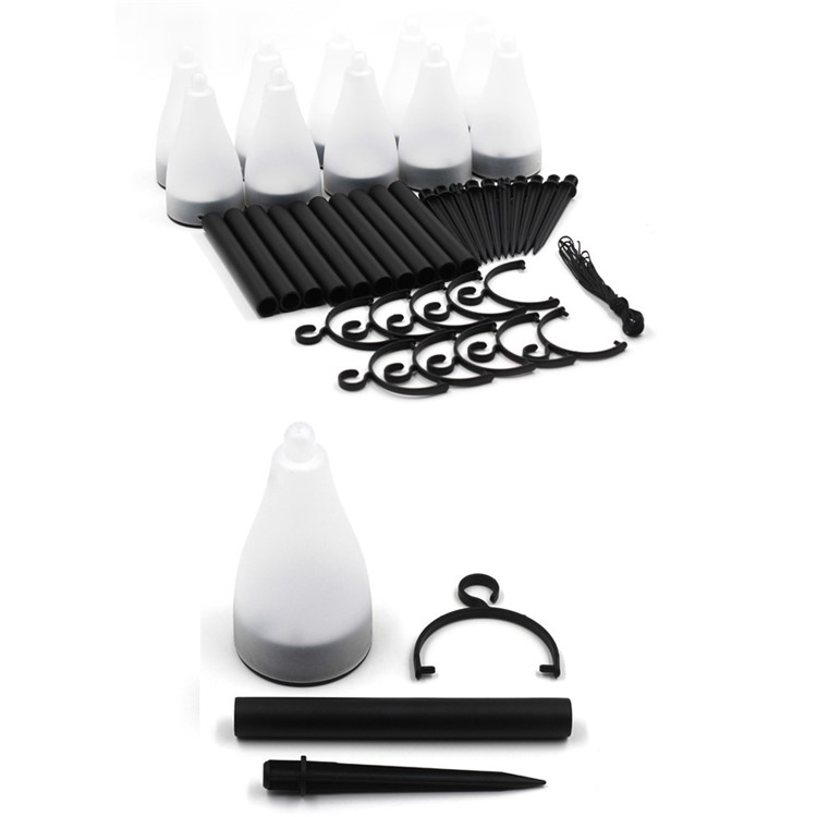 JINDIAN 6Pcs/Set Solar Powered Multi-purpose RGBW LED Lawn Light - Black-3