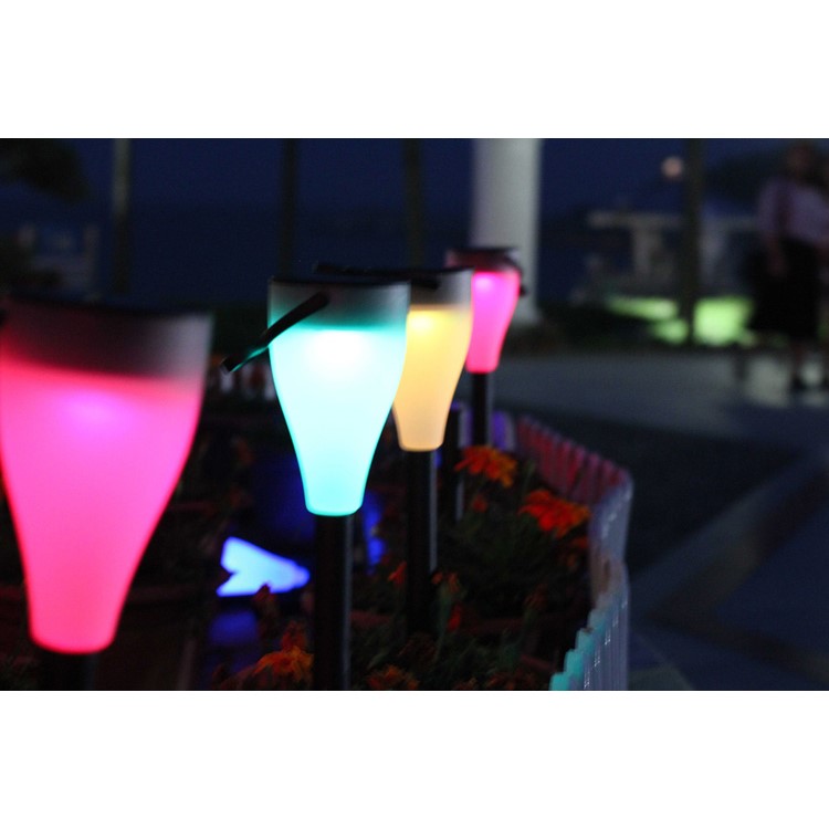 JINDIAN 6Pcs/Set Solar Powered Multi-purpose RGBW LED Lawn Light - Black-8