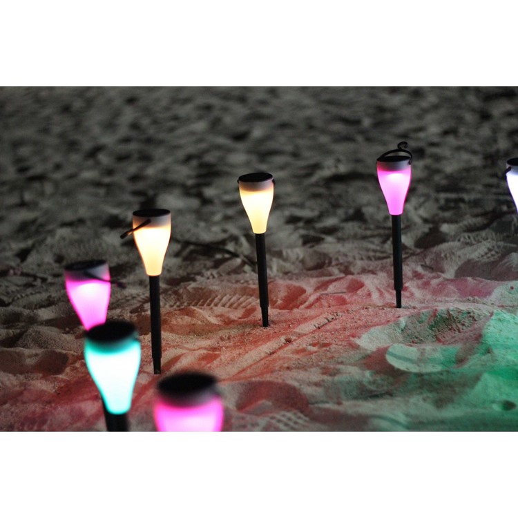 JINDIAN 6Pcs/Set Solar Powered Multi-purpose RGBW LED Lawn Light - Black-9