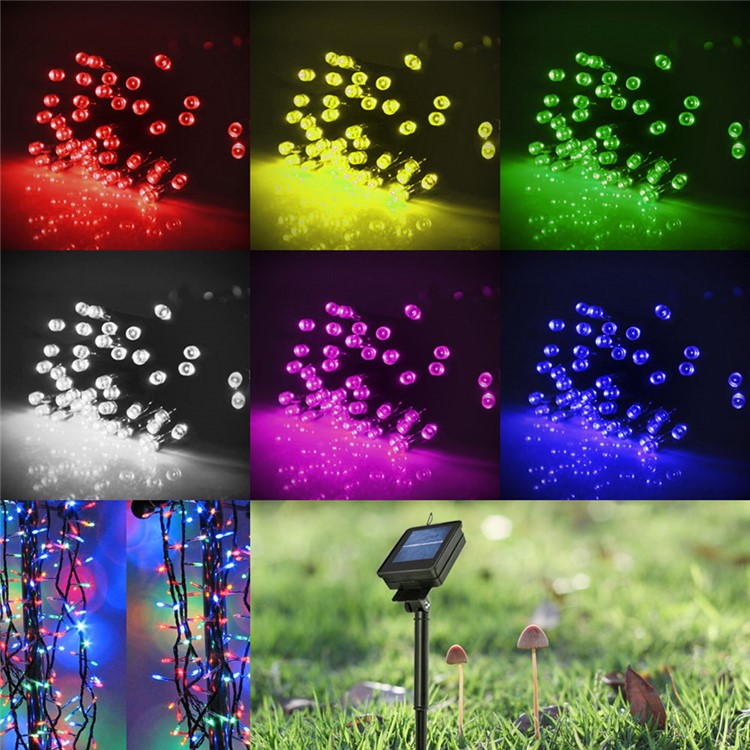 12M 100-LED String Lights Solar Lights for Christmas Tree Wedding Holiday Celebration - Colorful-2