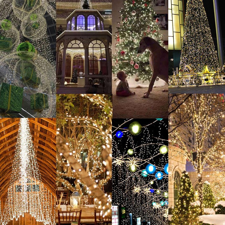 12M 100-LED String Lights Solar Lights for Christmas Tree Wedding Holiday Celebration - Colorful-3