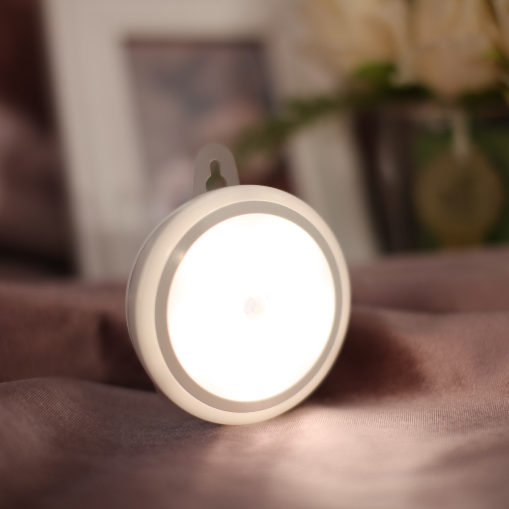 LIGHTMATES Battery Powered Cordless Motion Sensor LED Night Light CL018 - Silver Shell / White Light-2