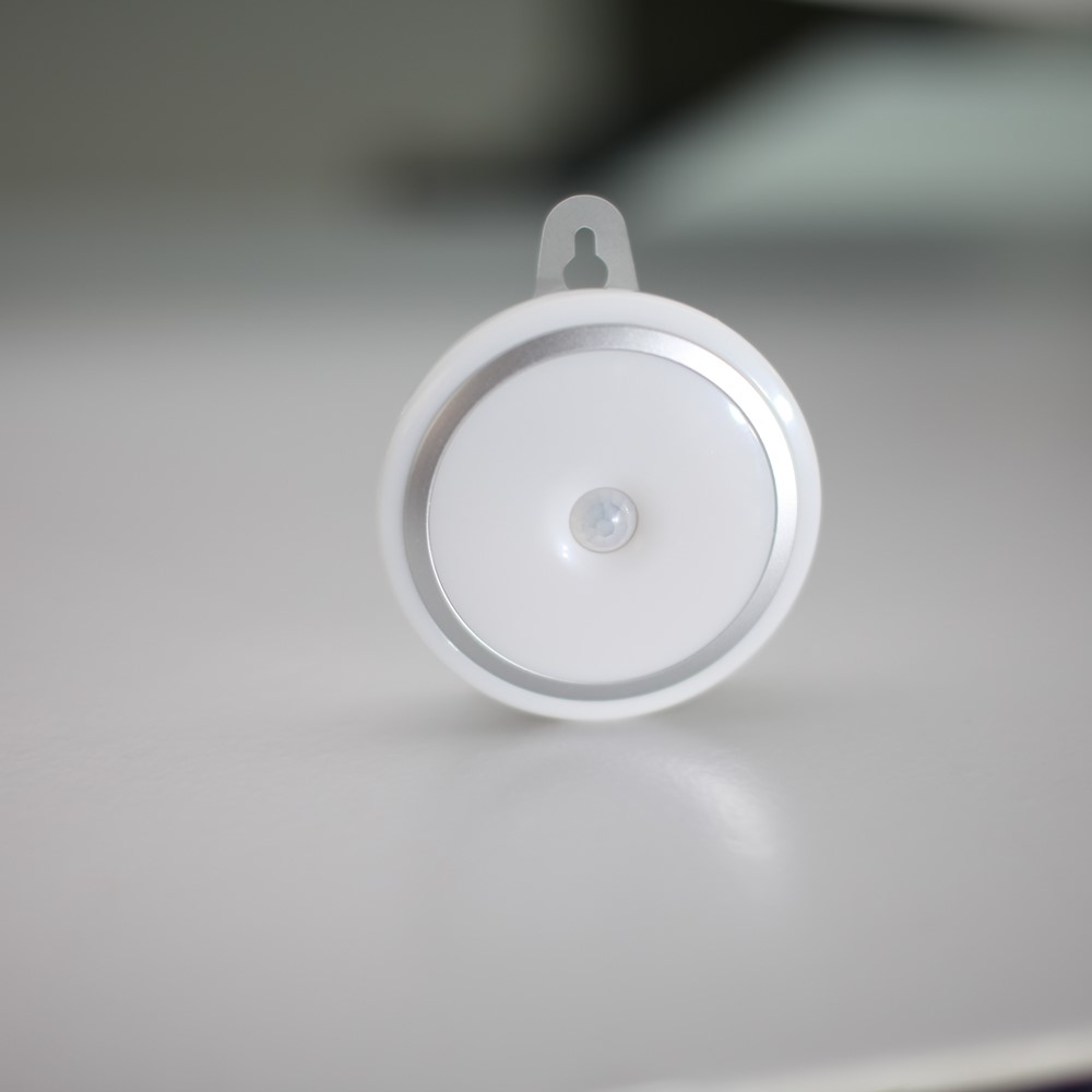 LIGHTMATES Battery Powered Cordless Motion Sensor LED Night Light CL018 - Silver Shell / White Light-3