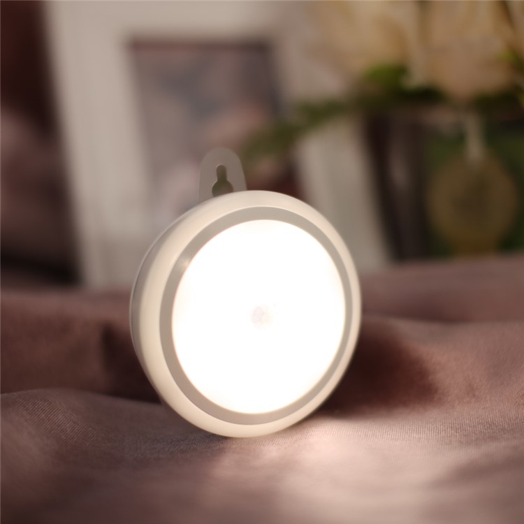 LIGHTMATES Wireless Motion Sensing LED Night Light Battery Operated CL018 - Silver Shell / Warm White Light-2
