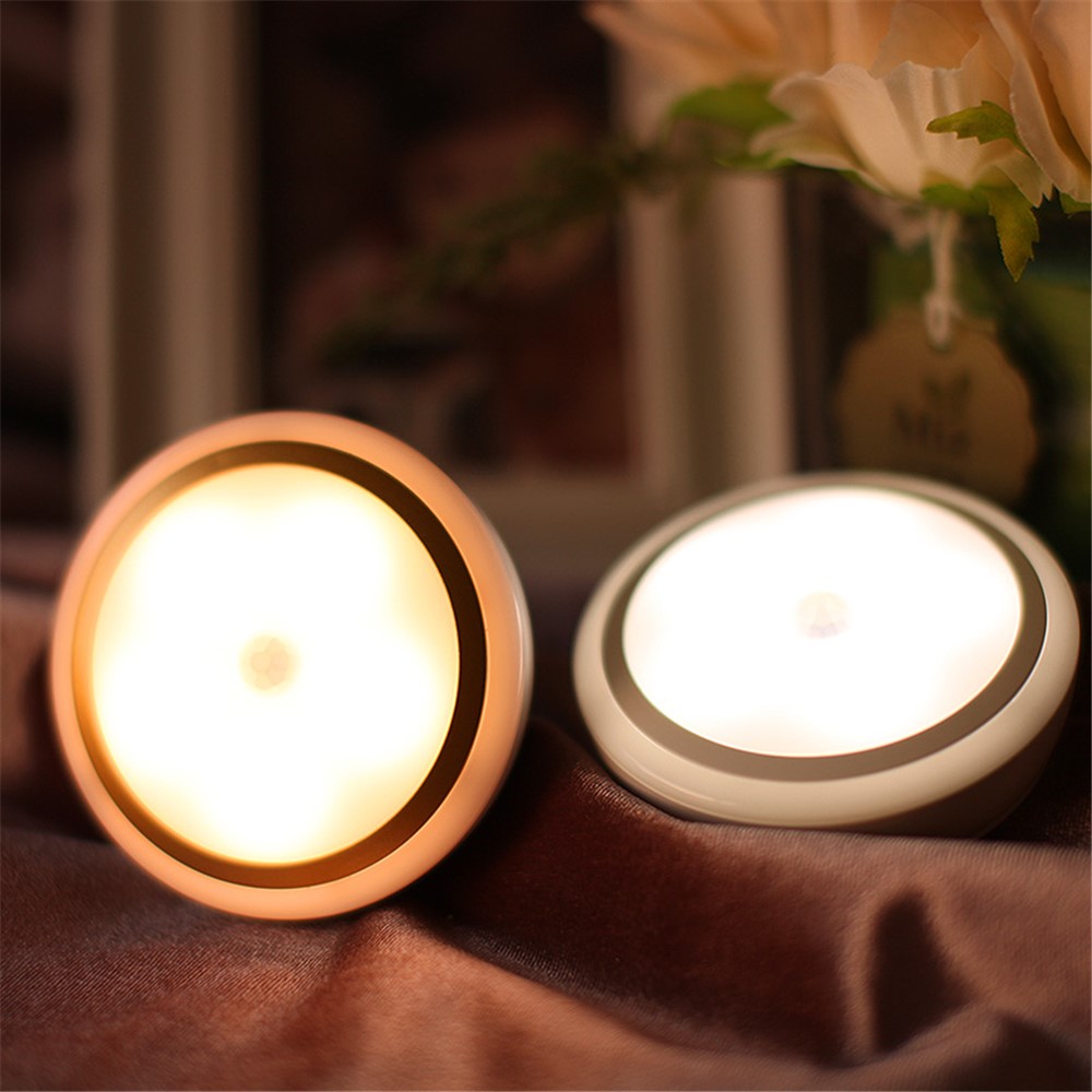LIGHTMATES Cordless Motion Sensor LED Night Light Battery Powered CL018 - Golden Shell / Warm White Light-1