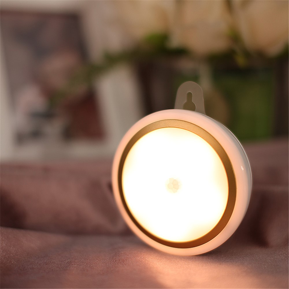 LIGHTMATES Cordless Motion Sensor LED Night Light Battery Powered CL018 - Golden Shell / Warm White Light-2