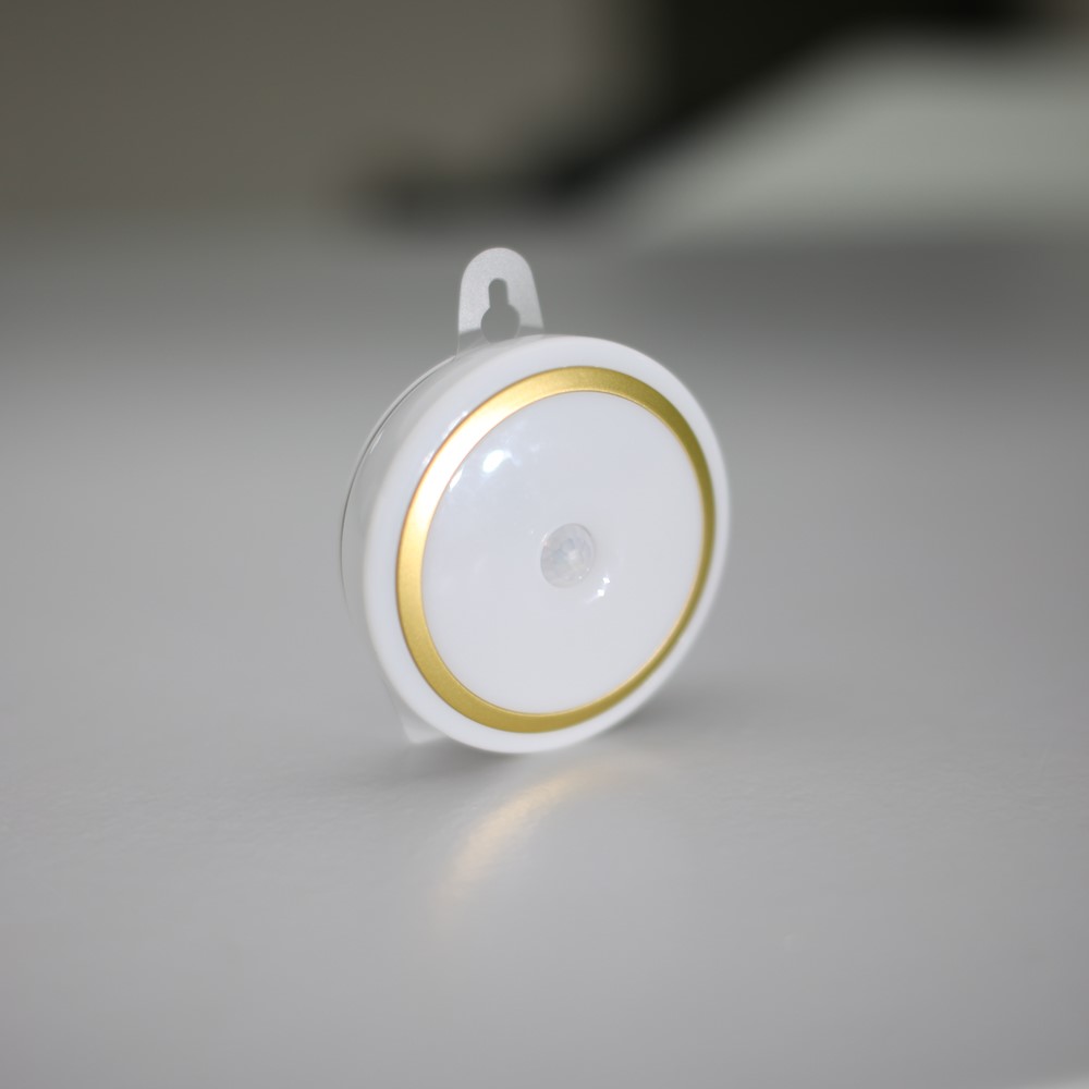 LIGHTMATES Cordless Motion Sensor LED Night Light Battery Powered CL018 - Golden Shell / Warm White Light-4