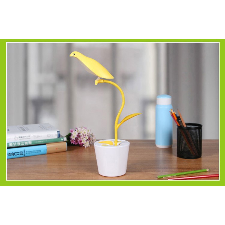 Bird Shape Rechargeable Touch-sensitive Dimmable LED USB Table Desk Lamp Light - Yellow-3