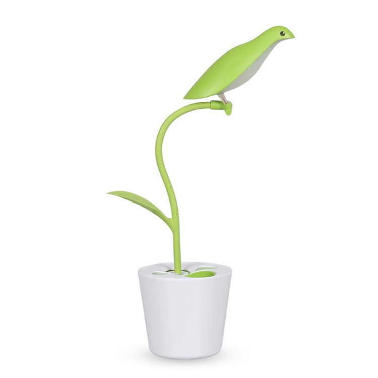 Bird Shape Rechargeable LED USB Table Light with Pen Holder - Green-2