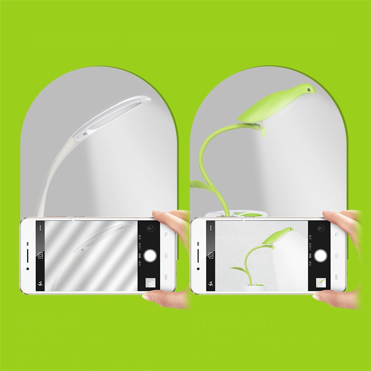 Bird Shape Rechargeable LED USB Table Light with Pen Holder - Green-5