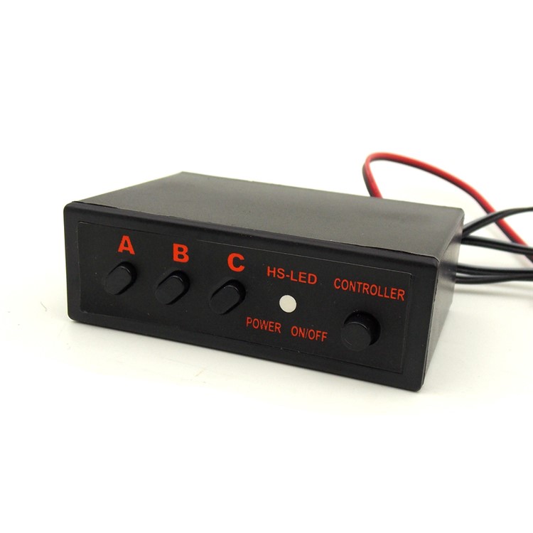 12V Yellow 4 x 3-LED Strobe Light Flash Warning Car Truck Lamp with Modes Controller-3