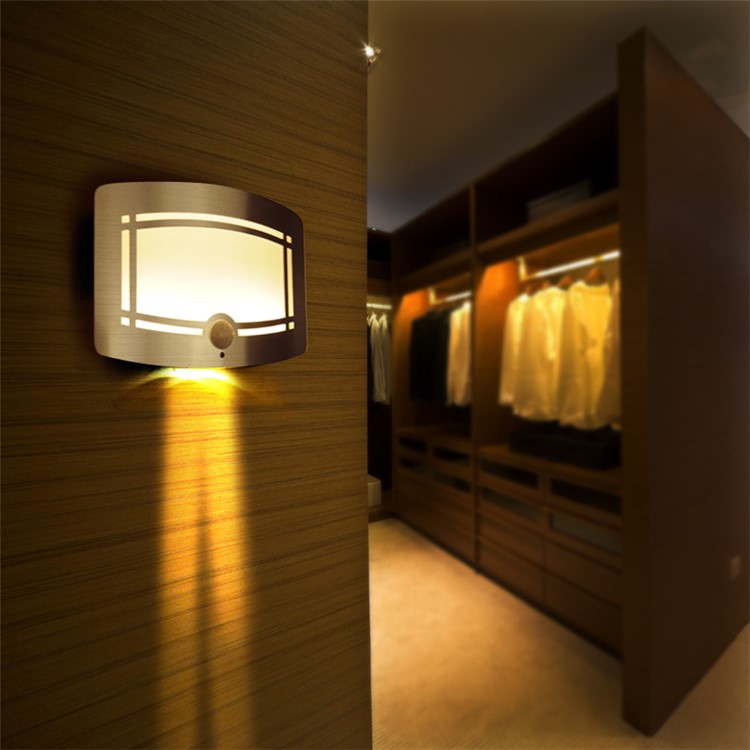LIGHTMATES Battery-Powered Motion Sensor Activated LED Wall Sconce Night Light Auto On/Off WS01-1