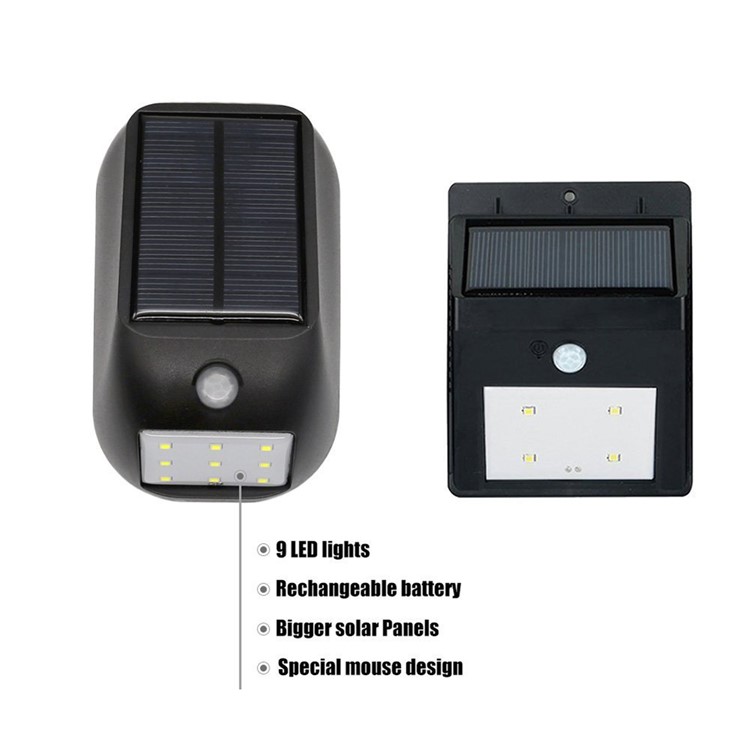 9-LED Solar Panel Powered Motion Sensor Lamp Outdoor Light for Driveway Path-2