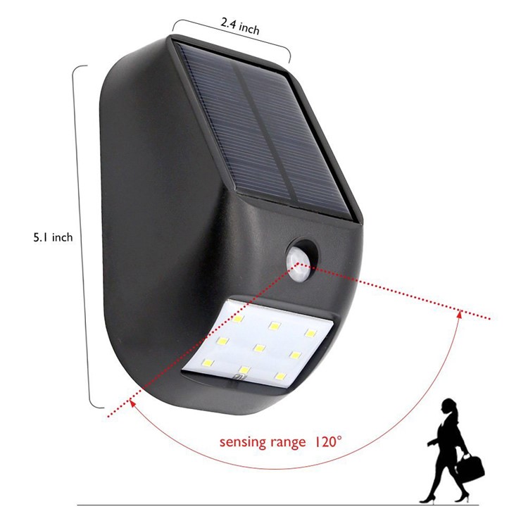 9-LED Solar Panel Powered Motion Sensor Lamp Outdoor Light for Driveway Path-4